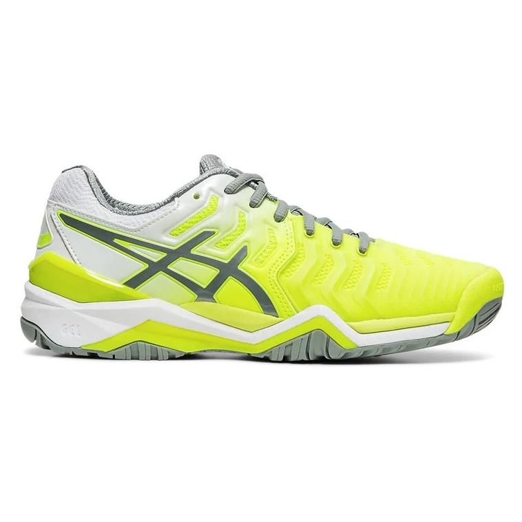 Asics Gel Resolution 7 Women's Tennis Shoe (Safety Yellow/Stone Green) |