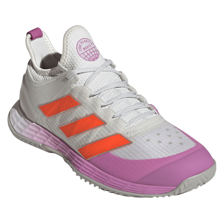 adidas Adizero 4 Women's Tennis Shoe (White/Impact Orange) | RacquetGuys