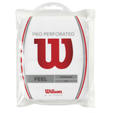 Wilson Pro Perforated Overgrip 12 Pack (White) - RacquetGuys