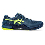 Asics Gel Resolution 9 Wide Men's Tennis Shoe (Mako Blue/Safety Yellow)