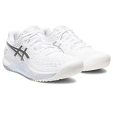 Asics Gel Resolution 9 Women's Tennis Shoe (White/Silver)