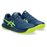 Asics Gel Resolution 9 GS Junior Tennis Shoe (Mako Blue/Safety Yellow)