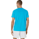 Asics Men's Court Graphic Tee Top (Digital Aqua/Brilliant White)