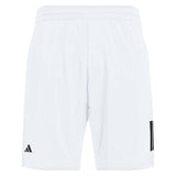 adidas Men's 9-inch Club 3 Stripe Tennis Short (White)