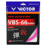 Victor VBS-66 Nano Badminton String (Fluorescent Rose-Red)