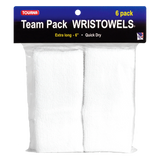 Tourna Wrist Towel 6" Extra Wide Wristband (6/Pack, White) - RacquetGuys.ca