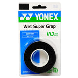 Yonex Wet Super Grap Overgrip 3 Pack (Black)