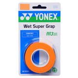 Yonex Wet Super Grap Overgrip 3 Pack (Orange)