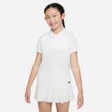 Nike Girl's Dri-FIT Victory Polo (White/Black) - RacquetGuys.ca