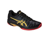 Asics Solution Speed FF Ltd Women's Tennis Shoe (Black/Gold) - RacquetGuys