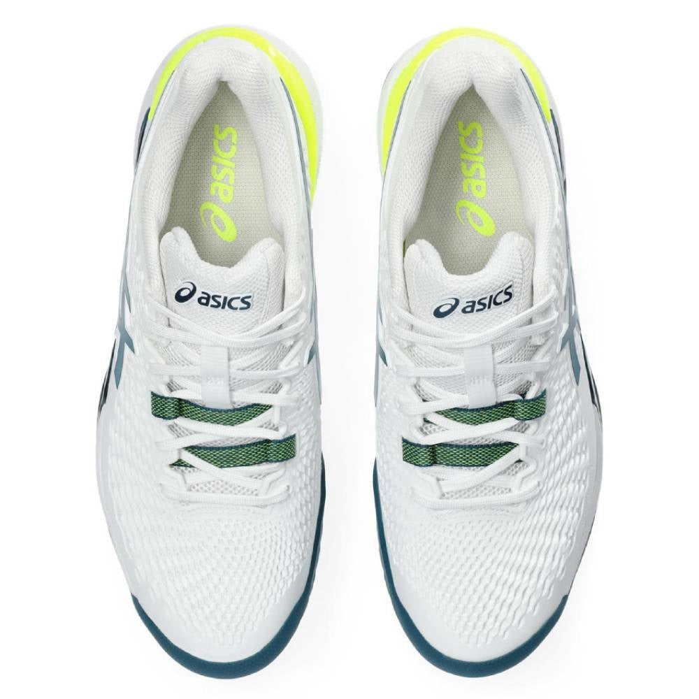 Asics Gel Resolution 9 Men's Tennis Shoe (White/Restful Teal) - RacquetGuys.ca