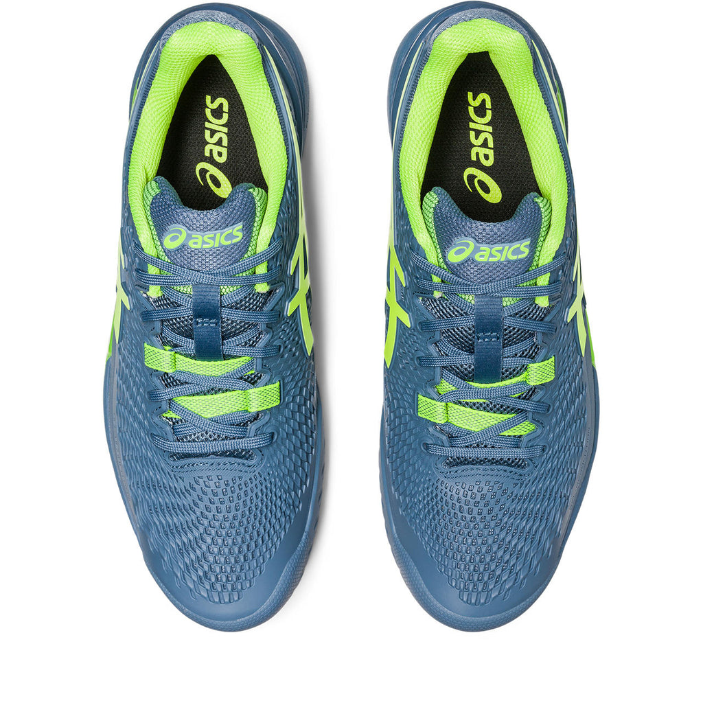 Asics Gel Resolution 9 Men's Tennis Shoe (Blue/Green) | RacquetGuys