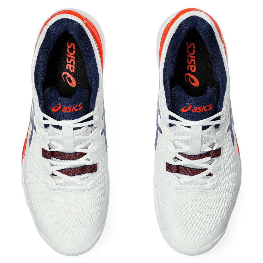 Asics Gel Resolution 9 WIDE Men's Tennis Shoe (White/Blue) - RacquetGuys.ca