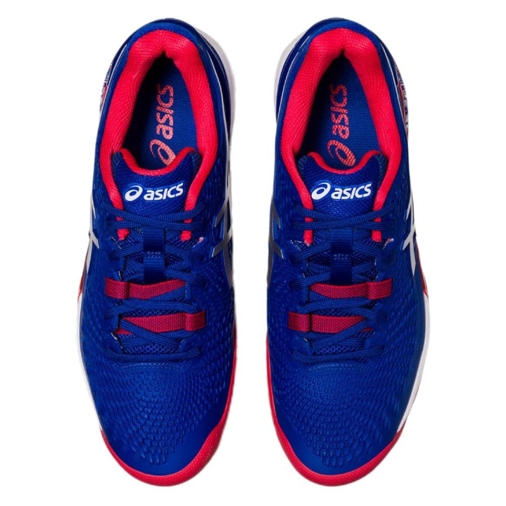Asics Gel Resolution 9 London Edition Men's Tennis Shoe (Blue/Red)
