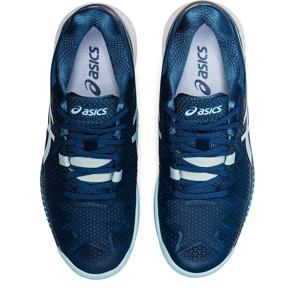 Asics Gel Resolution 8 Women's Clay Court Tennis Shoe (Light Indigo/Blue)
