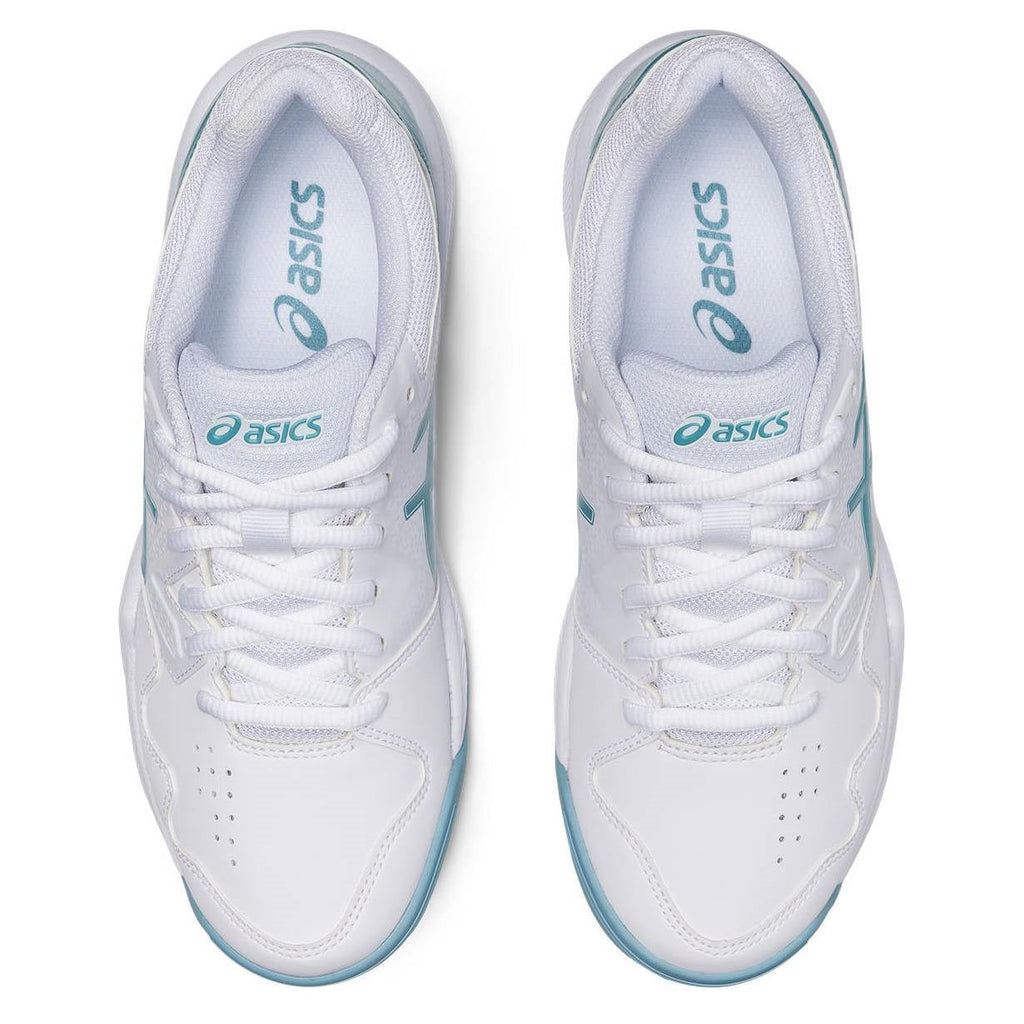 Asics Gel Dedicate 7 Women's Tennis Shoe (White/Smoke Blue) - RacquetGuys.ca