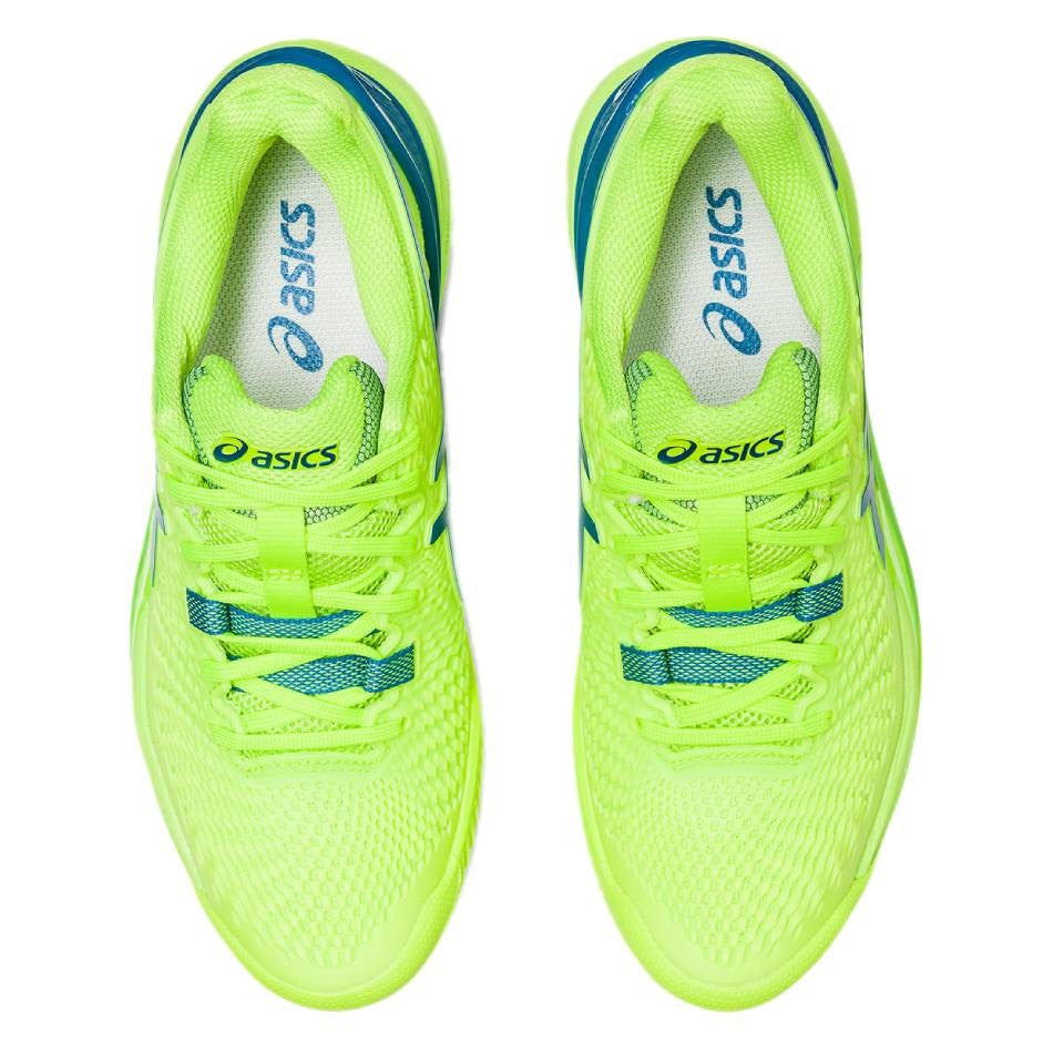 Asics Gel Resolution 9 Clay Women's Tennis Shoe (Green/Blue)