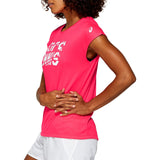 Asics Women's Practice Graphic Short Sleeve (Laser Pink) - RacquetGuys