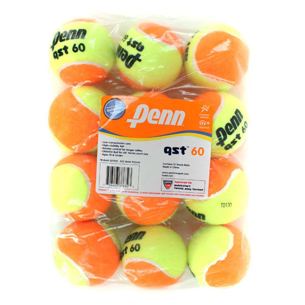 Penn QST 60 Quick Start Orange Junior Tennis Balls 12 Pack - RacquetGuys.ca