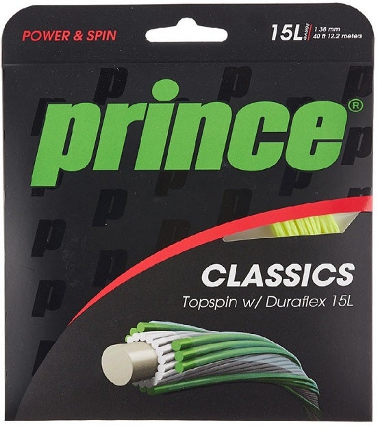 Prince TopSpin 15L/1.38 Duraflex Tennis String (Yellow)