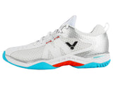 Victor S82II-AS Men's Indoor Court Shoe (Bright White/Glossy Silver/Blue Light)
