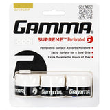 Gamma Supreme Perforated Overgrip 3 Pack (White) - RacquetGuys