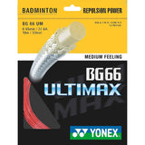 Yonex BG 66 Ultimax Badminton String (Red) - RacquetGuys