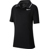 Nike Boy's Court Dri-Fit Team Polo (Black/White) - RacquetGuys.ca