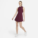 Nike Women's Victory Polo Dress (Deep Beetroot/White) - RacquetGuys.ca