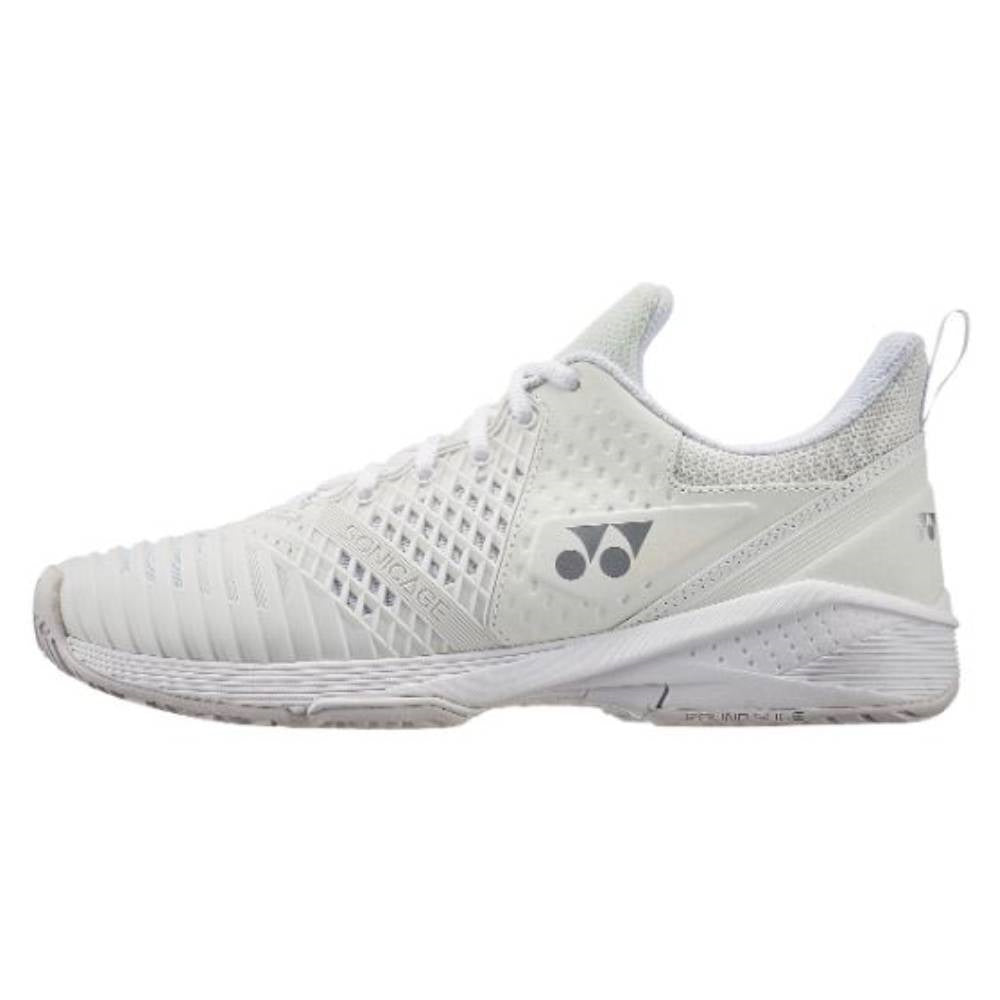 Yonex Power Cushion Sonicage 3 Women's Tennis Shoe (White/Silver)