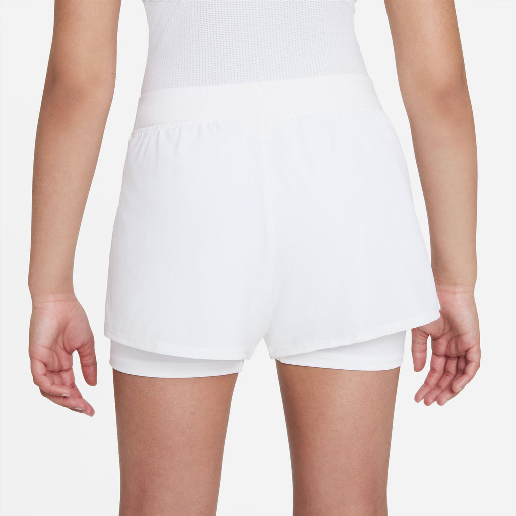 Nike Girls' Dri-FIT Victory Shorts (White/Black) - RacquetGuys.ca