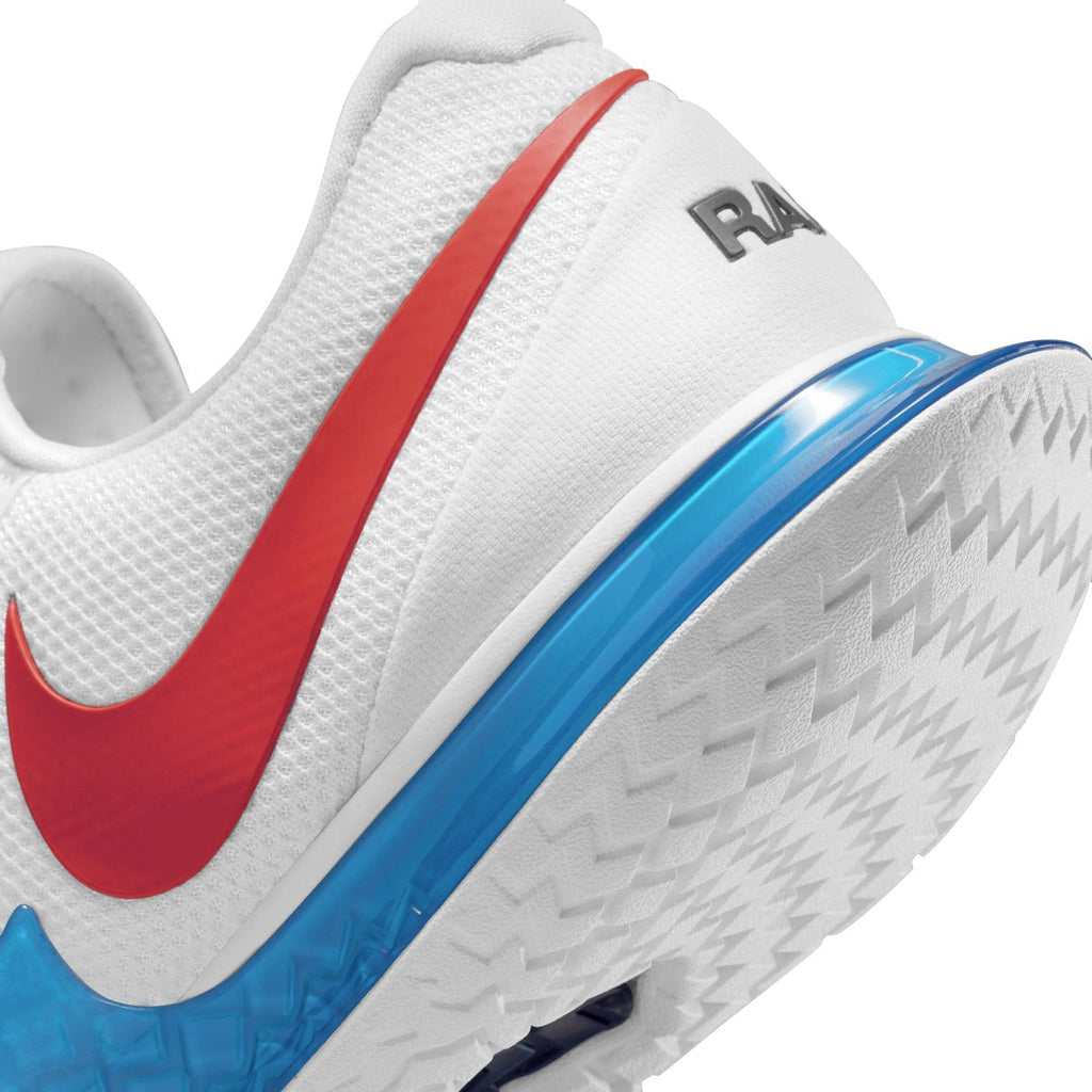Nike Zoom Vapor Cage 4 Rafa Men's Tennis Shoe (White/Red/Blue) - RacquetGuys.ca