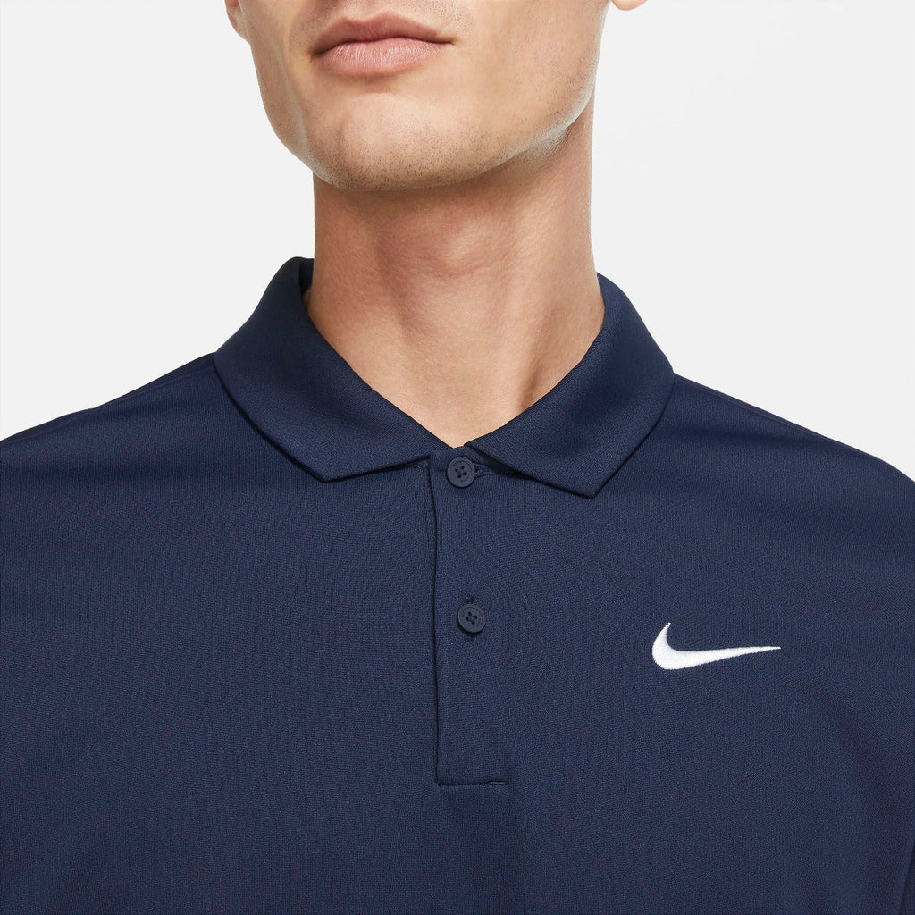 Nike Men's Dri-FIT Victory Solid Polo (Obsidian/White) - RacquetGuys.ca