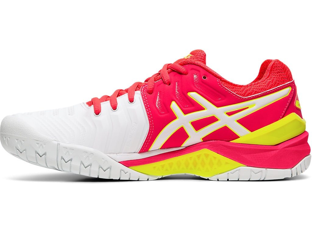 Asics Gel Resolution Women's Tennis Shoe (White/Laser Pink) |