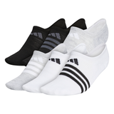 adidas Women's Superlite 3 Stripe No-Show Socks 6 Pack (Black/Grey/White)