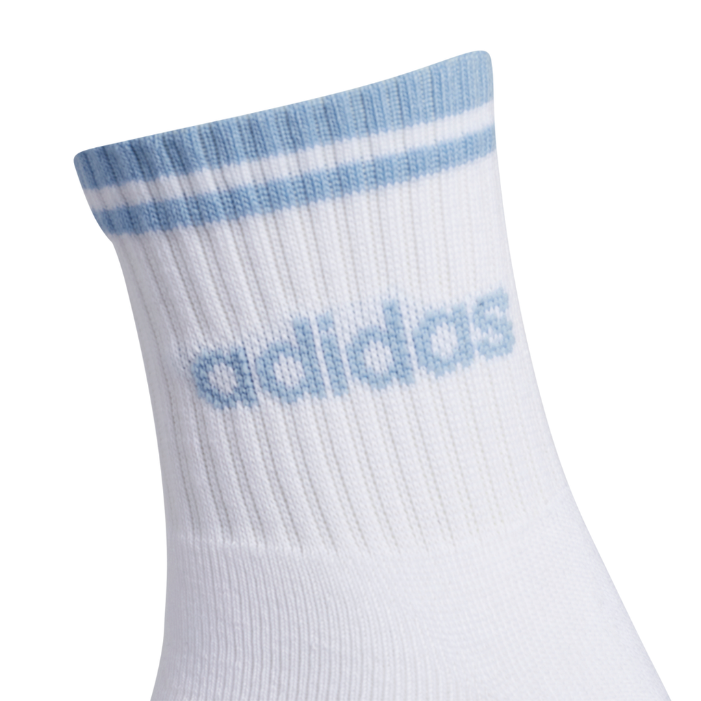 adidas Women's Sport Stripe High Quarter Socks (White) - RacquetGuys.ca