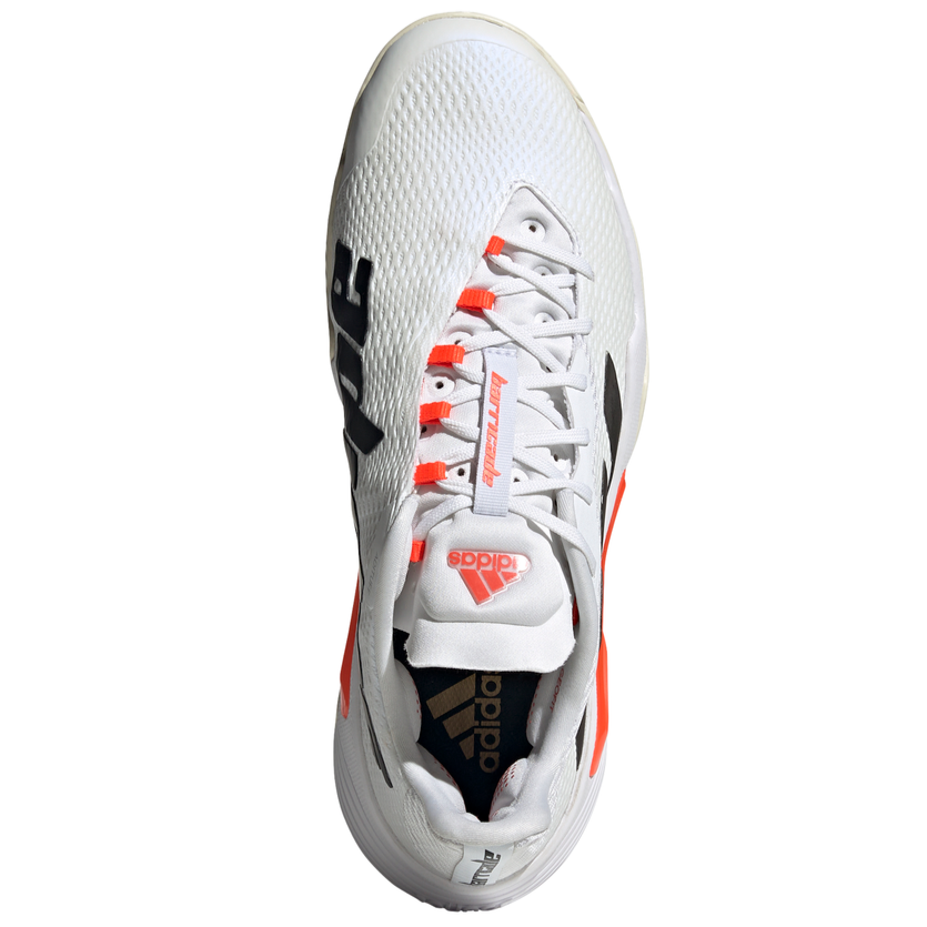 adidas Barricade Men's Tennis Shoe (White/Black/Solar Red) | RacquetGuys