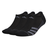 adidas Men's Superlite 3 Stripe No-Show Socks (Black)