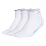adidas Women's Superlite 3 Stripe Low-Cut Socks 3 Pack (White)