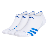 adidas Men's Superlite 3 Stripe No-Show Socks (White) - RacquetGuys.ca
