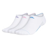 adidas Women's Superlite 3 Stripe No-Show Socks 3 Pack (White)
