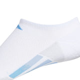 adidas Women's Superlite 3 Stripe No-Show Socks 3 Pack (White)