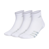 adidas Men's Superlite Quarter Crew Socks 3 Pack (White)