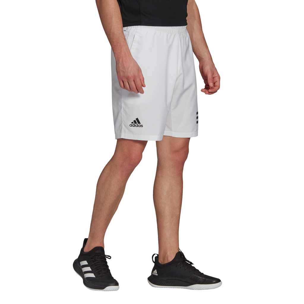 adidas Men's Club 3 Stripes Shorts (White/Black)