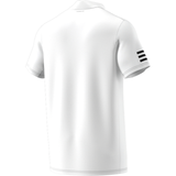 adidas Men's Club 3 Stripes Polo (White/Black) - RacquetGuys