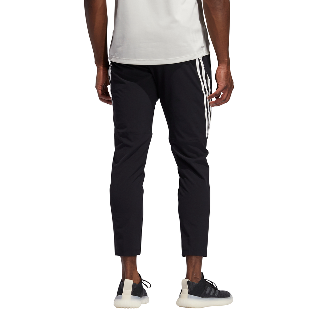 adidas Men\'s AeroReady Woven (Black/White) Pants RacquetGuys | Stripes 3