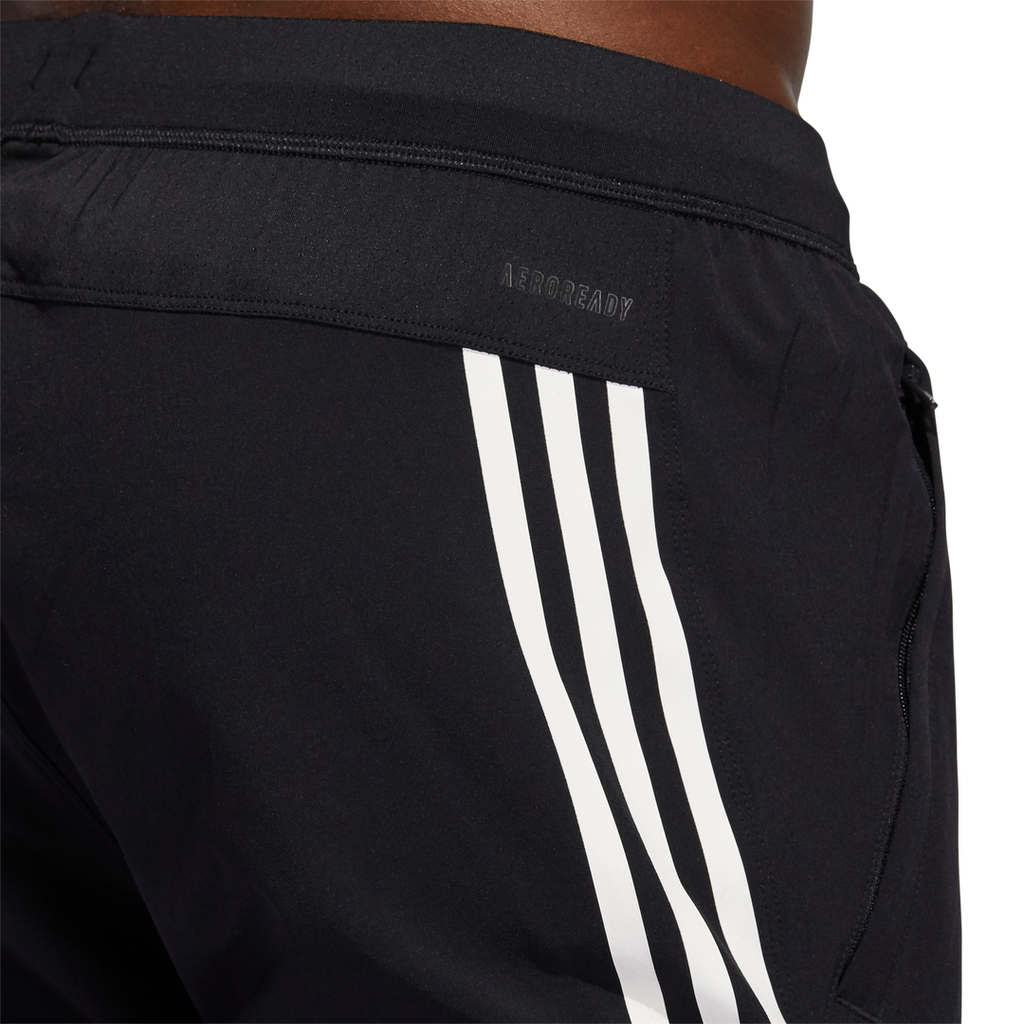 Men\'s Pants Stripes | (Black/White) adidas Woven 3 AeroReady RacquetGuys