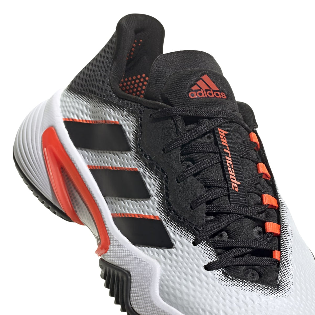 adidas Barricade Men's Shoe (White/Black/Red) RacquetGuys
