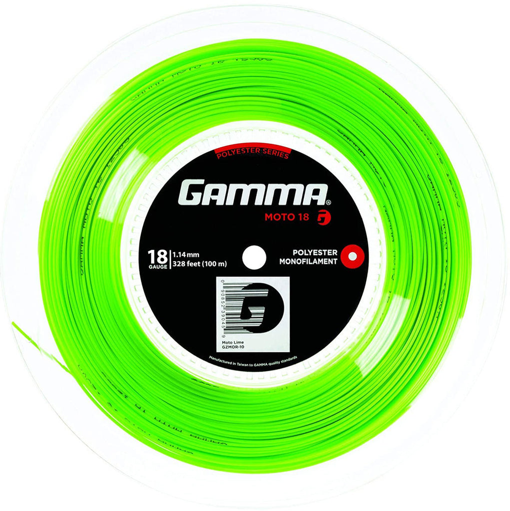 Gamma AMP Moto 18/1.14 Tennis String Mini Reel (Lime)