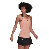 adidas Women's Tennis Primeblue Aeroknit Y-Tank Top (Ambient Blush)